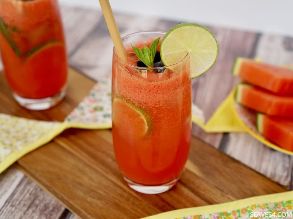 Watermelon Spritzer with Lime and Mint