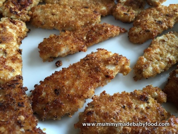 These Chicken and Parmesan Fingers are a tasty and easy addition to your baby finger foods repertoire.