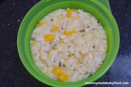 This baby rice recipe is a friendly way to introduce chicken to your little one.