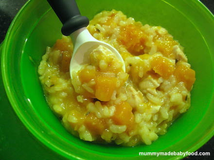 Baby Rice Recipe: Chicken and Butternut Squash Risotto