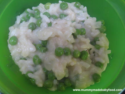 Baby Rice Recipe: Risotto with Peas