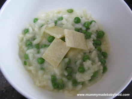 Baby Rice Recipe: Risotto with Peas