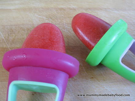 Baby Snack Idea: Sugar-Free Strawberry Ice Lollies