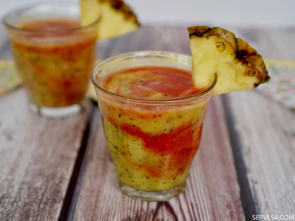 Pineapple Passion Fruit Smoothie with Strawberry