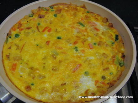 This vegetarian baby recipe for Easy Mixed Vegetable Frittata is one that babies love and so quick to make.