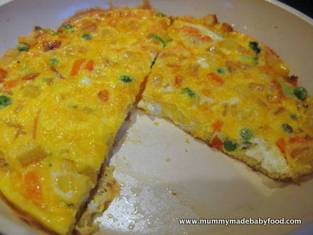 Vegetarian Baby Recipes: Easy Mixed Vegetable Frittata