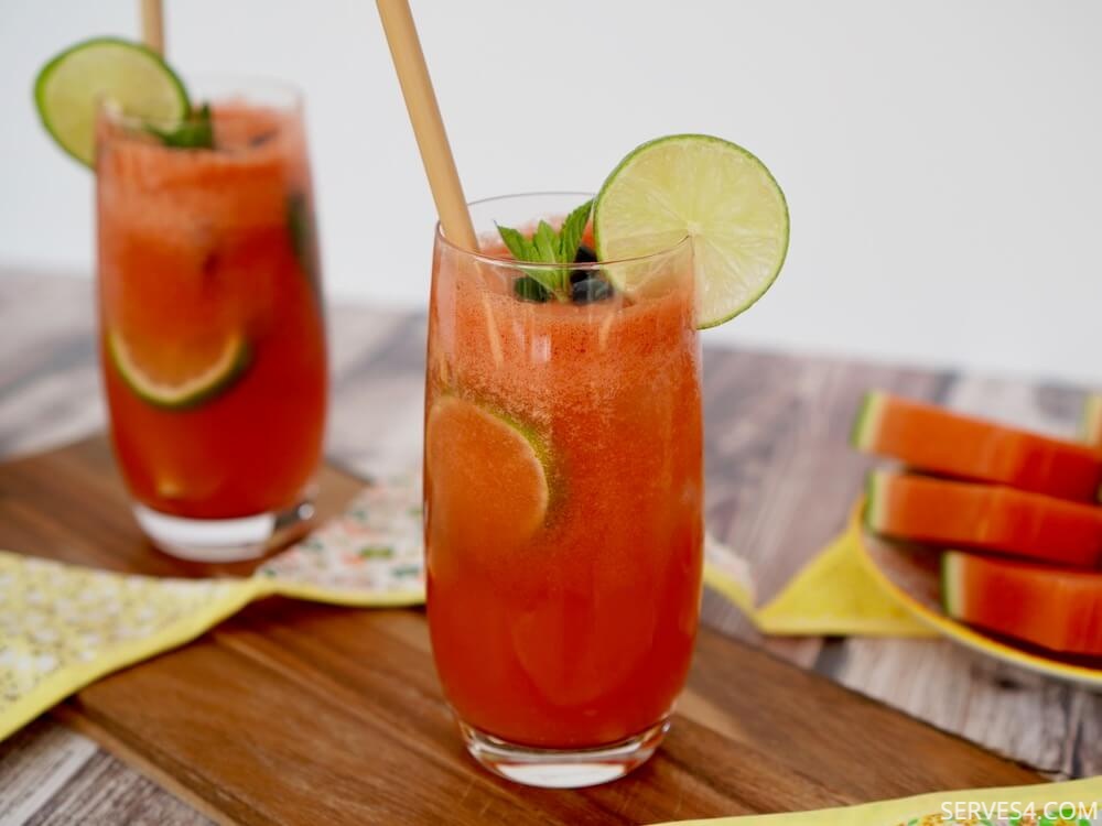 Watermelon Spritzer with Lime and Mint