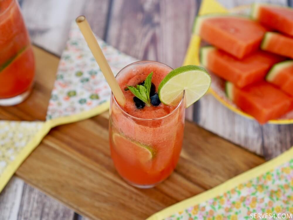 Watermelon Spritzer with Lime and Mint