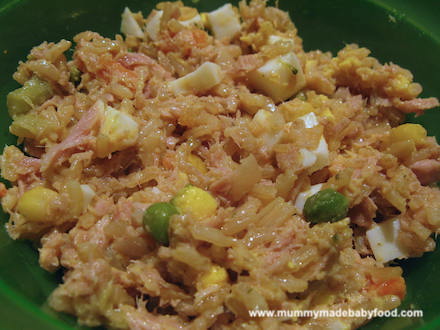 Here's an easy baby rice recipe that introduces the mild curry flavours of kedgeree.