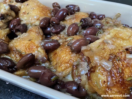 Baked Chicken with Olives and Rosemary
