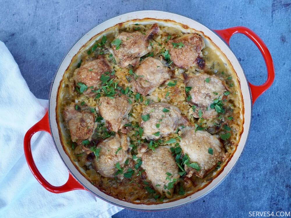 Baked Chicken and Lentils