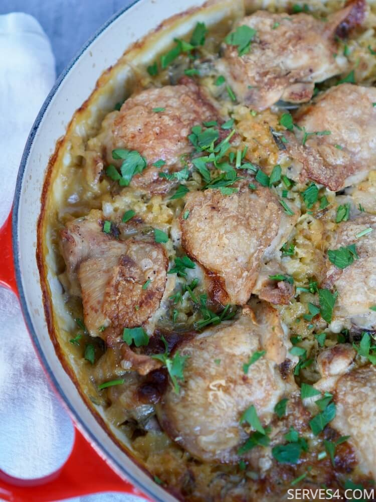 Baked Chicken and Lentils