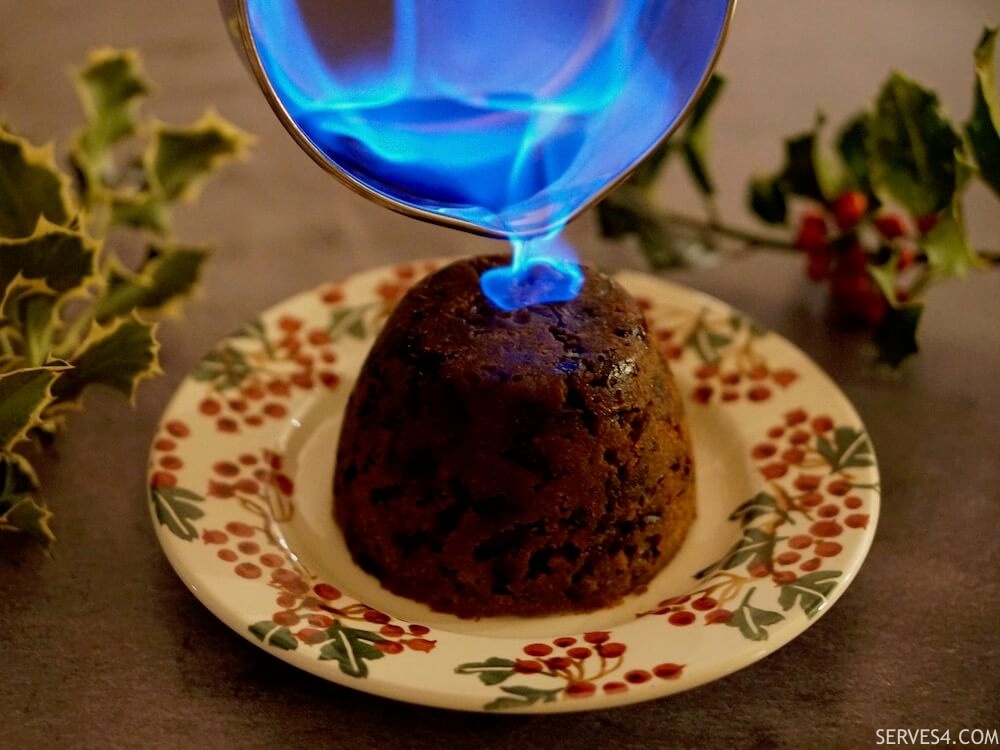 Lighting a Christmas Pudding