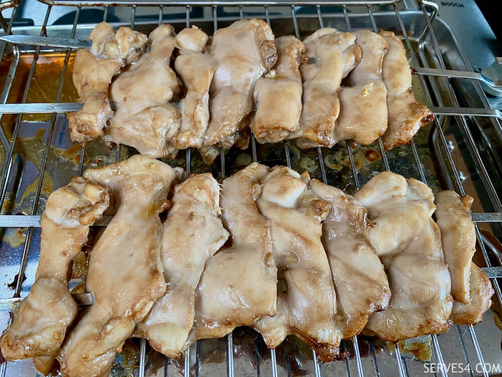 making grilled Korean chicken, spicy and non-spicy